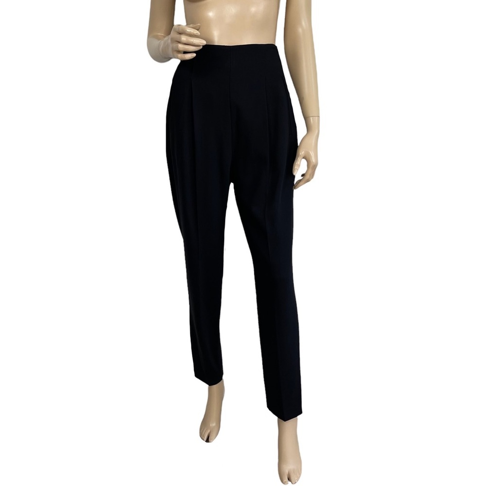 MaxMara Women's Black Wool Blend Dress Trouser Pants 10